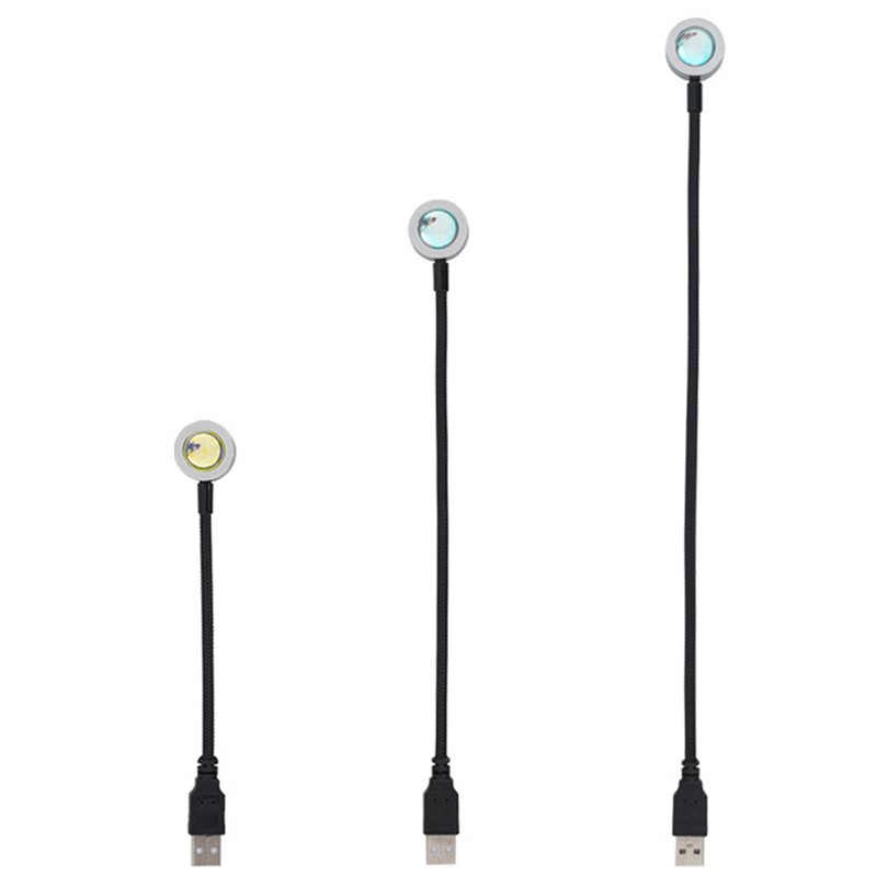 USB Sunset Projection Lamp - Rainbow Atmosphere Night Light for Photography, Selfie, Coffee Store, Live Wall Decoration