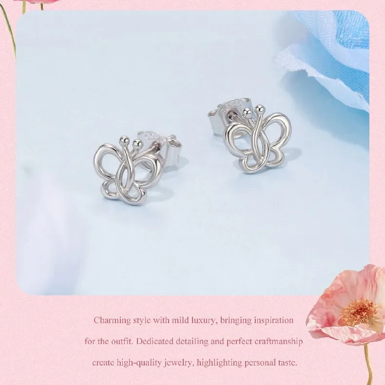 Sterling Silver Does Not Fade Butterfly Studs