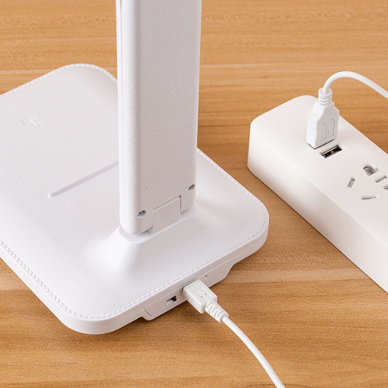 Folding Table Lamp - Eye Protection, 3 Color Dimmable Touch LED Lamp, 360 Flexible Desk Light, Bedside Reading Lamp, USB Rechargeable