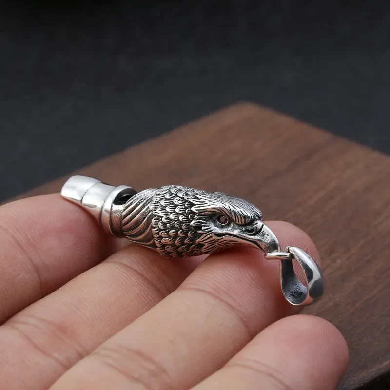 Sterling Silver Eagle Head Whistle Pendant