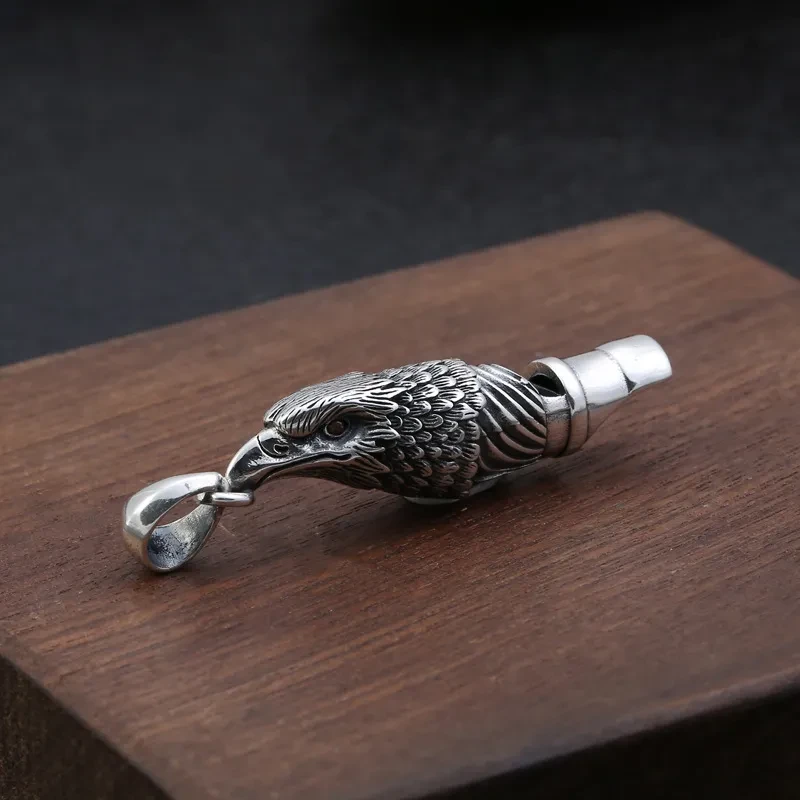 Sterling Silver Eagle Head Whistle Pendant