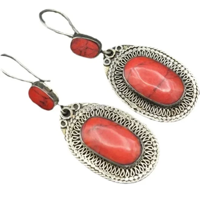 New Fashion Turquoise Exaggerating Pendant Earrings For Women