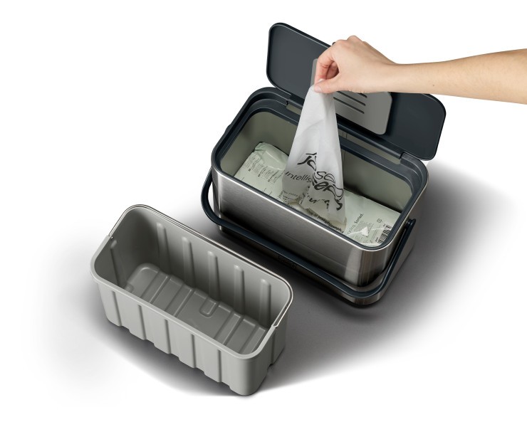 Collect 4L Stainless Steel Food Waste Caddy  - Joseph Joseph