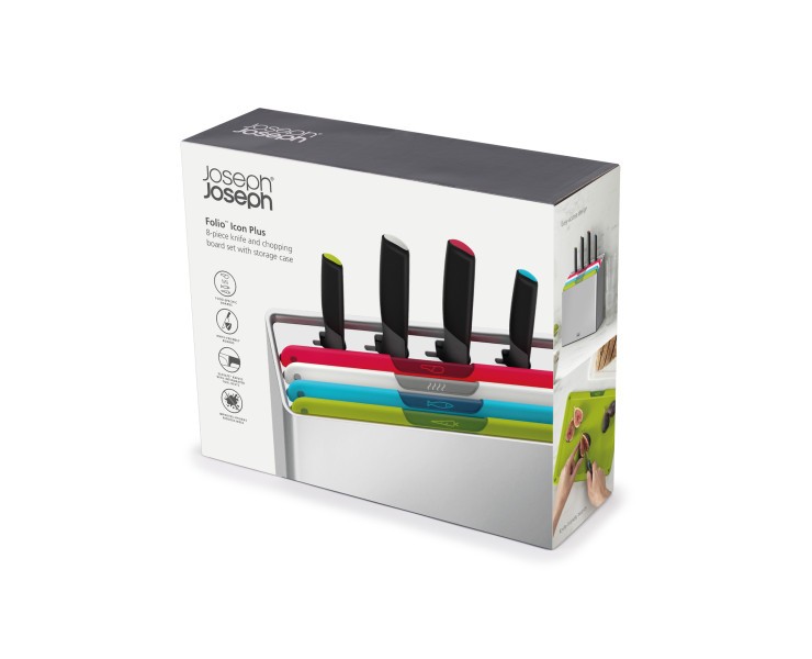 Folio Icon Plus 8 Piece Knife & Board Set  - Joseph Joseph