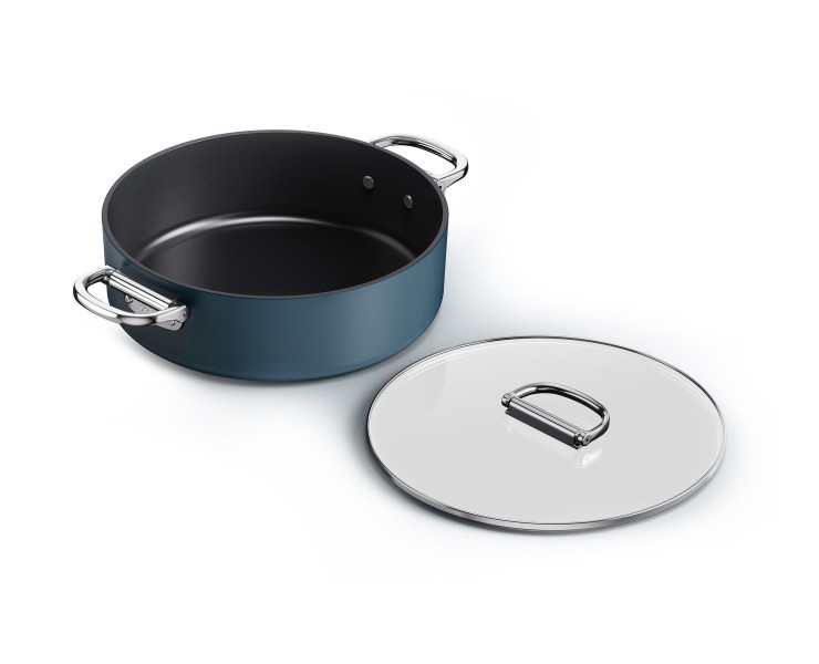 Space 28cm/5qt Non-Stick Induction Shallow Casserole & Lid - Joseph Joseph