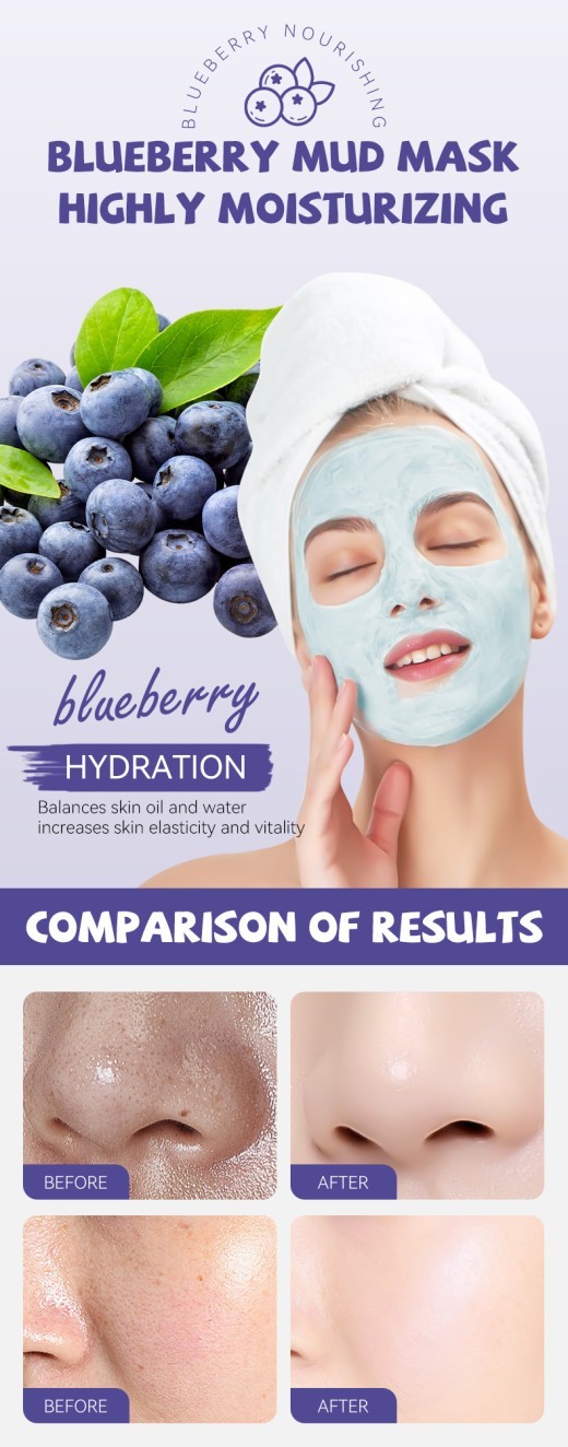 Cleansing And Pore Refining Blackhead Removing Blueberry Clay Mask