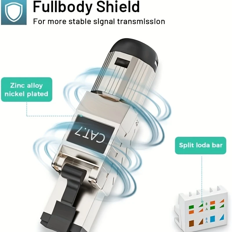 6-Pack ZOERAX CAT7 RJ45 Connectors