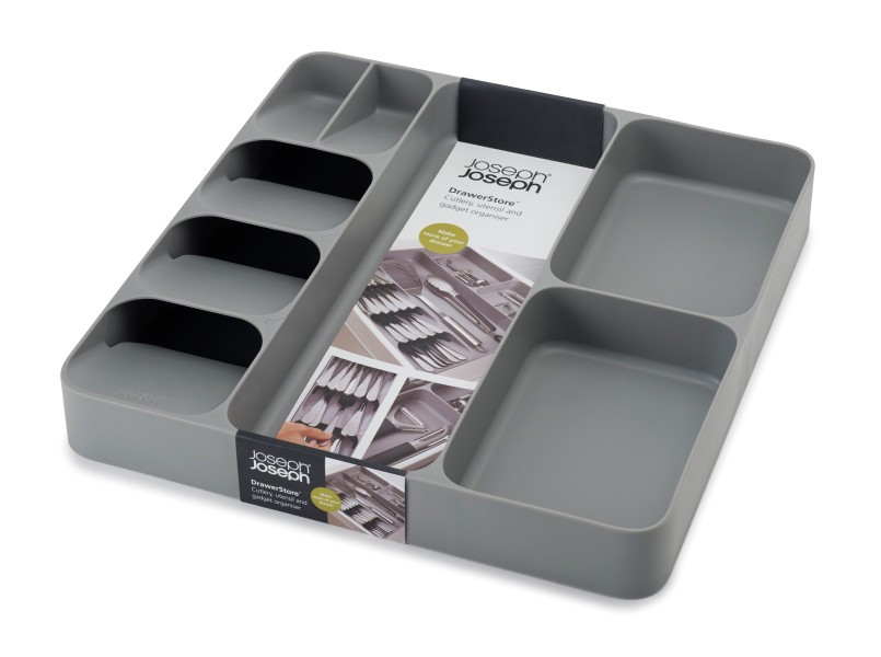 DrawerStore cutlery utensil and gadget organiser - Grey  - Joseph Joseph