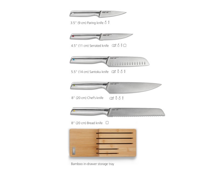 Elevate Steel Knives Bamboo Store 5 Piece Set  - Joseph Joseph