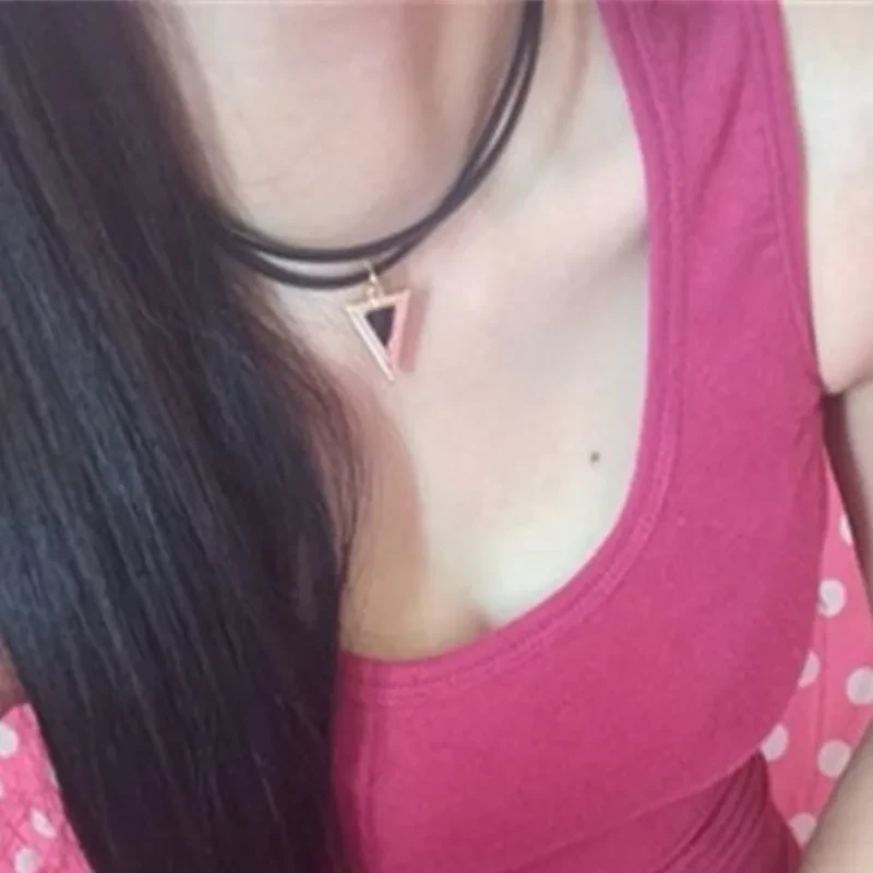 Harajuku Style Triangle Pendant Double Necklace