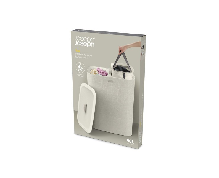 Tota 90L Laundry Separation Basket - Ecru  - Joseph JosephTota 90L Laundry Separation Basket - Ecru  - Joseph Joseph