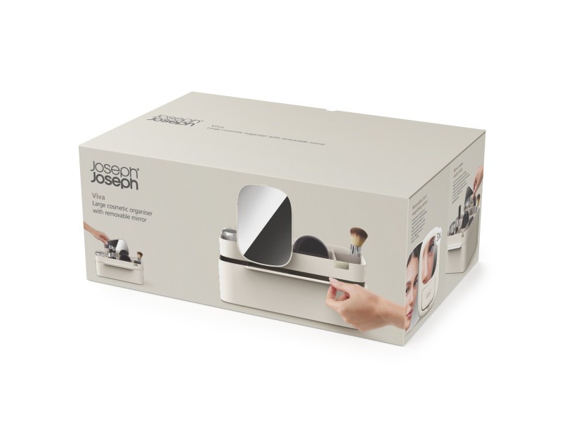 Viva Large Cosmetic Organiser with Removable Mirror - Shell  - Joseph Joseph