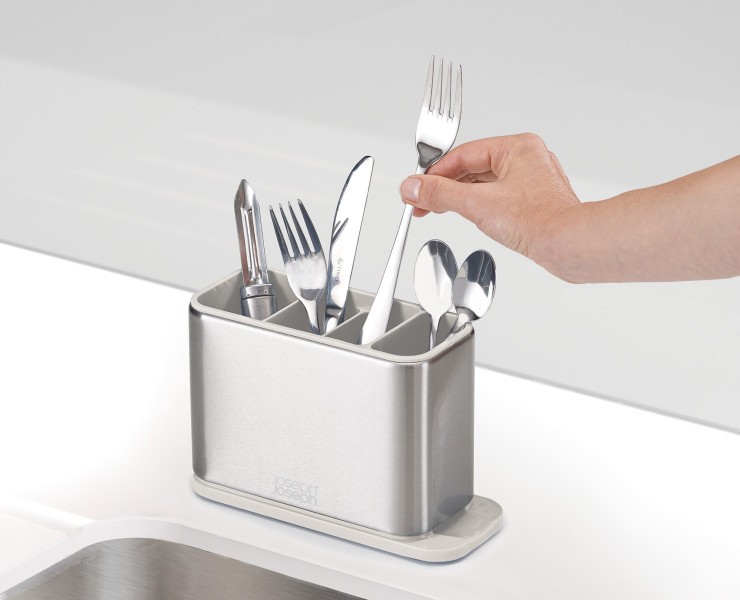 Surface Cutlery Drainer Stainless Steel - Stone  - Joseph Joseph