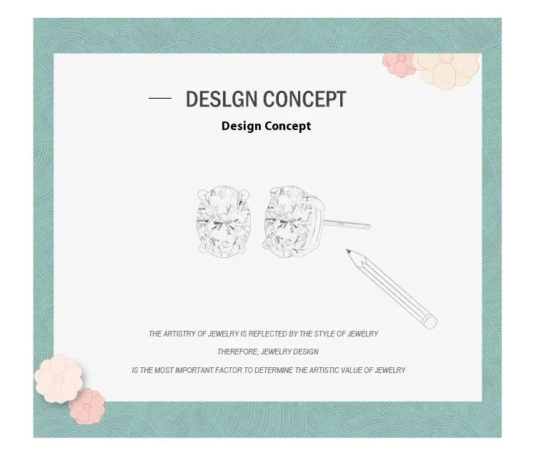 S925 Sterling Silver Oval Artificial Diamond Stud Earrings For Women