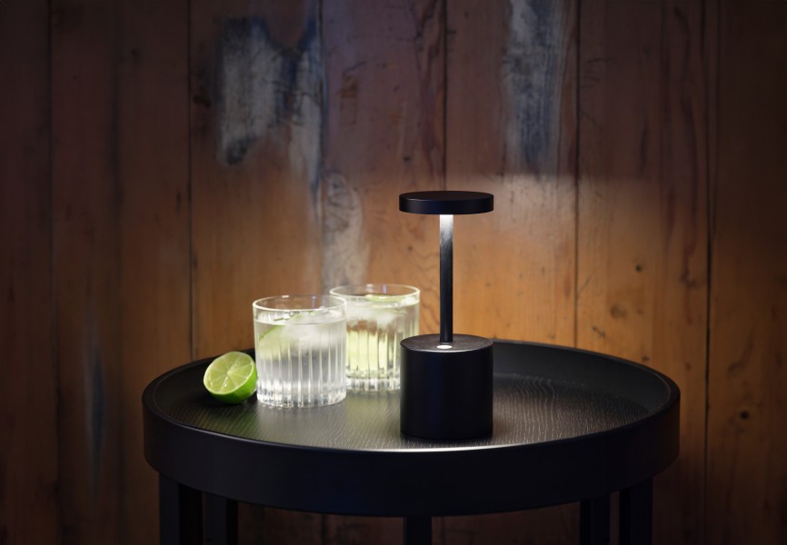 Ambience Charlotte Cordless LED Table Lamp Oxide Black  - Tablekraft