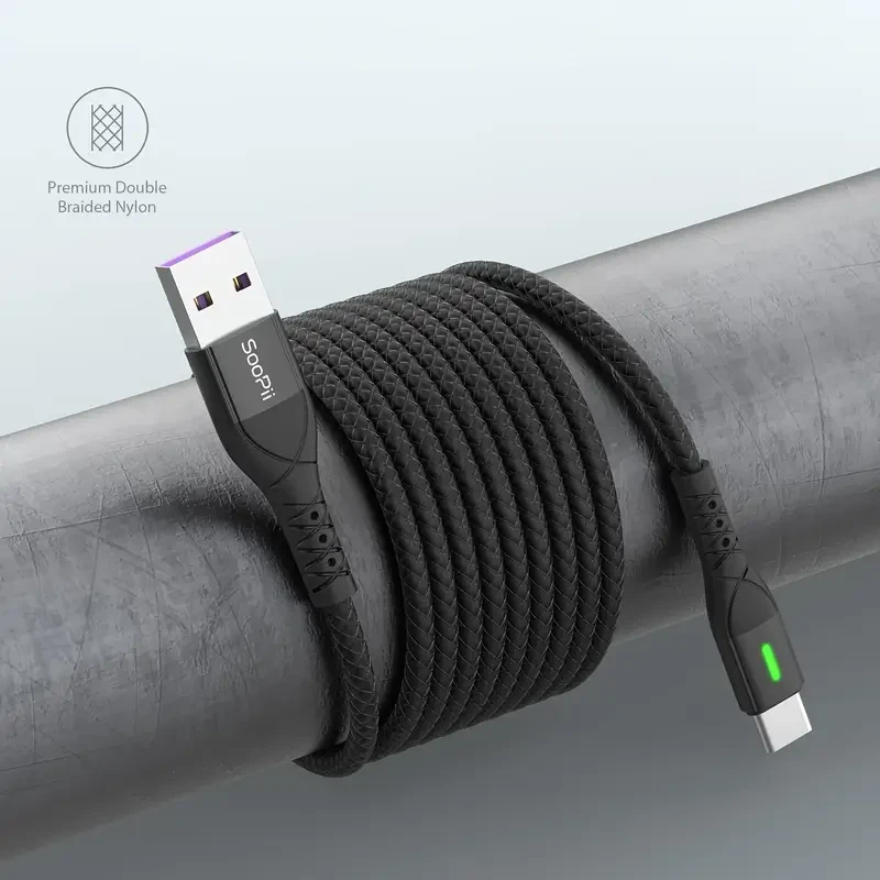 2-Pack SooPii USB A to C Cable with LED Indicator