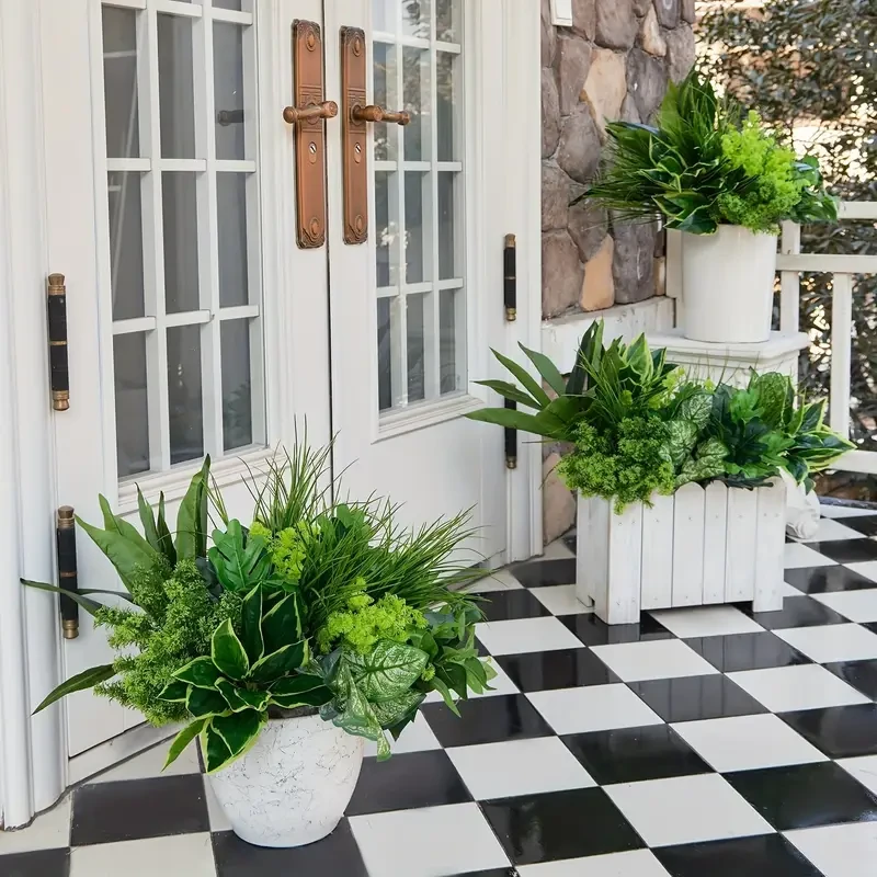 Outdoor Artificial Boxwood Anti UV Pseudo Stem Plants