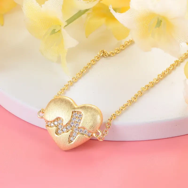 LOVANS 925 Sterling Silver Heart Charm Bracelet