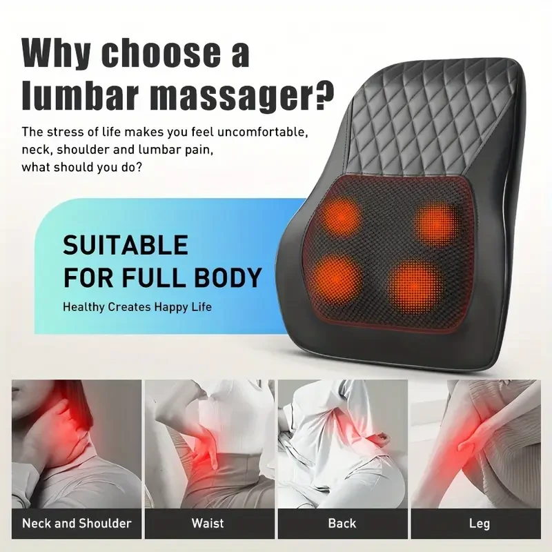 HOMEMASSA 3D Kneading Massage Pillow with Heat