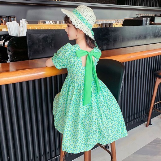 Girls' Summer Floral Dress New Fashionable Stylish