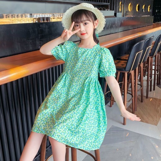 Girls' Summer Floral Dress New Fashionable Stylish