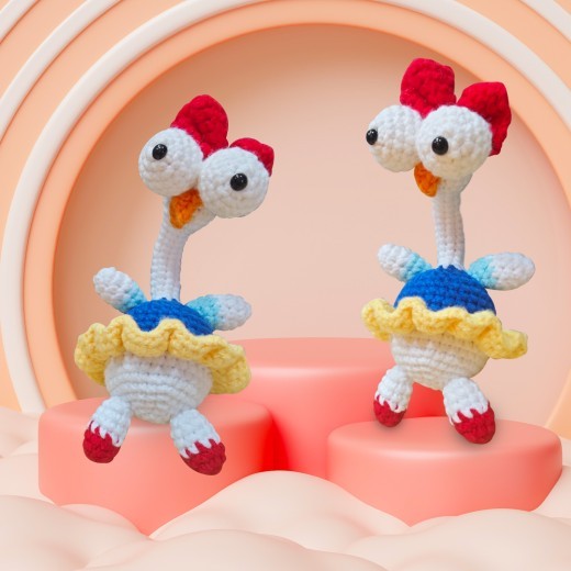 Kawaii Big-eyed Gurgy Chicken Doll Crochet Woven Material Kit
