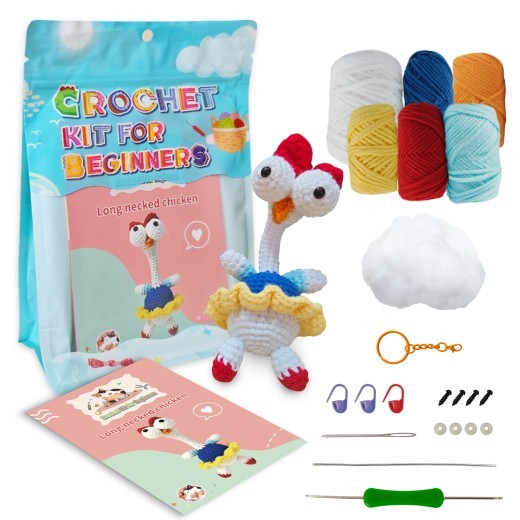 Kawaii Big-eyed Gurgy Chicken Doll Crochet Woven Material Kit