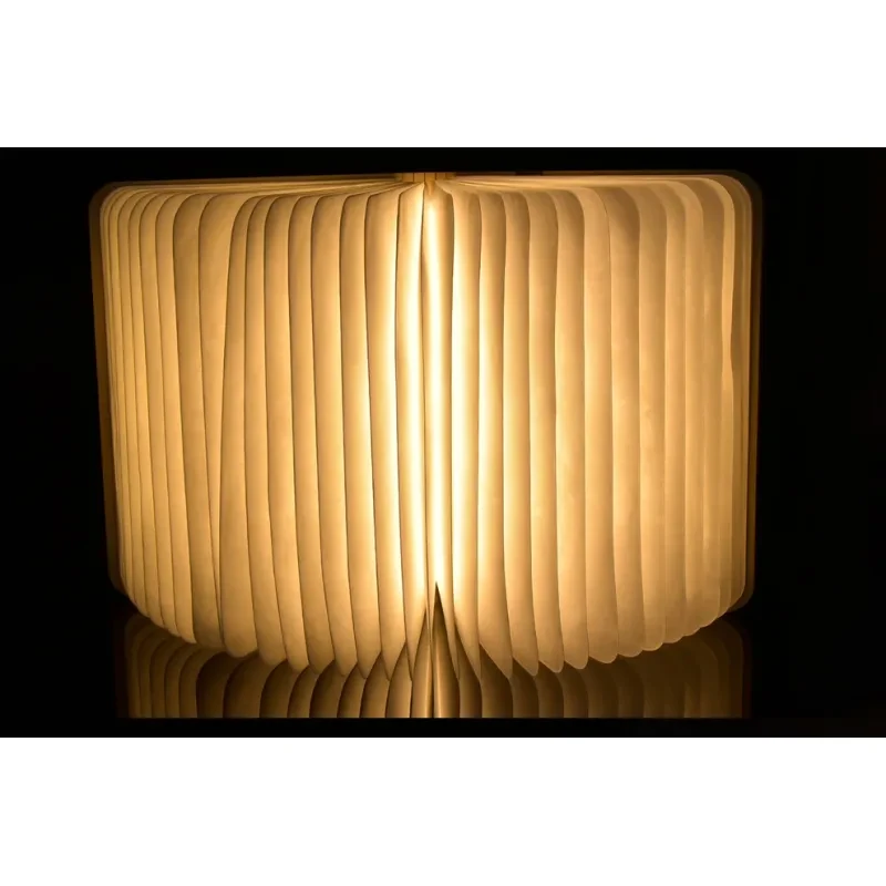 LED Night Light Folding Book Light USB Port Rechargeable Wooden Magnet Lamp