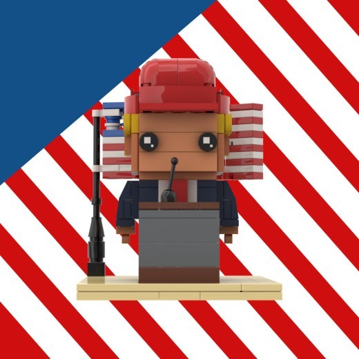 Trump Scene Square Head Toy Building Blocks Garage Kits Ornaments