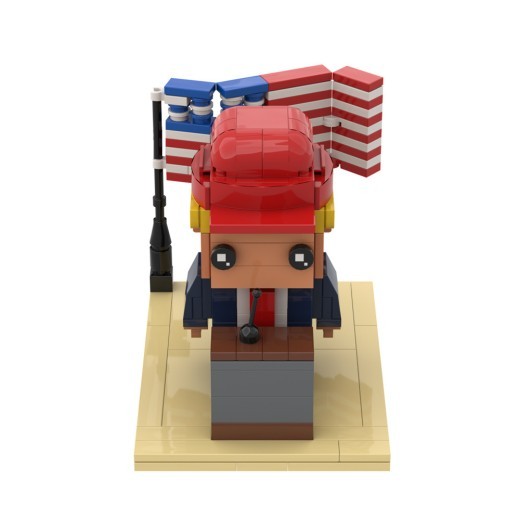 Trump Scene Square Head Toy Building Blocks Garage Kits Ornaments