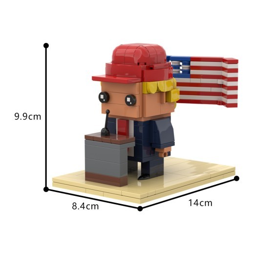 Trump Scene Square Head Toy Building Blocks Garage Kits Ornaments