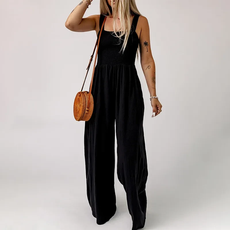 Summer Square Neck High Waist Jumpsuit