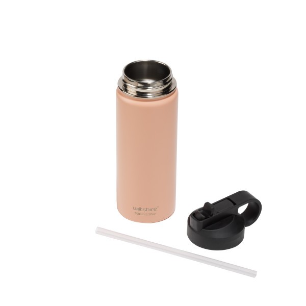Stainless Steel Bottle Peach 500ml  - Wiltshire