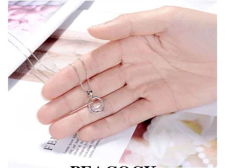 Zircon Pendant Necklace Short Clavicle Chain