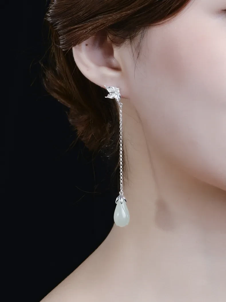 Temperament Long Pendant Tassel Stud Earrings
