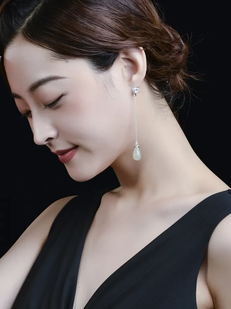 Temperament Long Pendant Tassel Stud Earrings