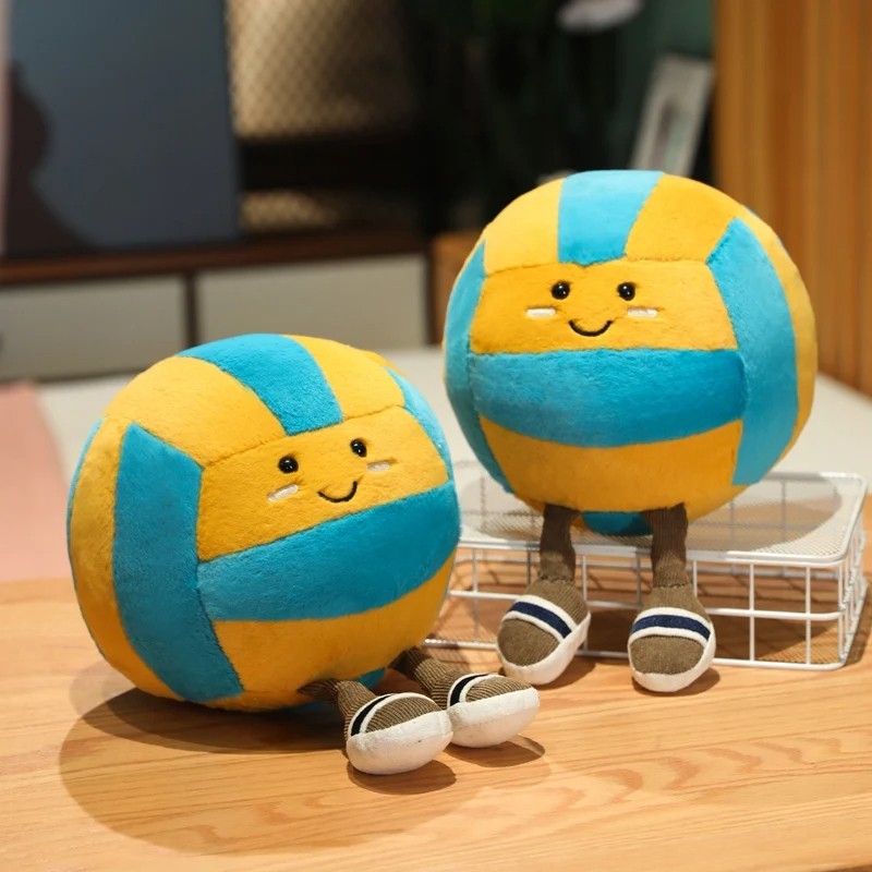 26cm Soft Sports Volleyball Plush Doll With Feet  Kawaii Decorative Gift Toy