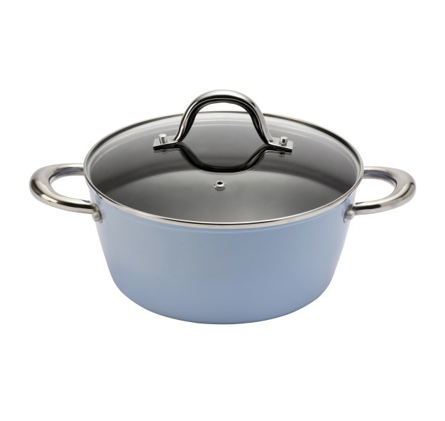 Easycook Blue Non-stick Induction Casserole 24cm|3.78l with glass lid  - Wiltshire