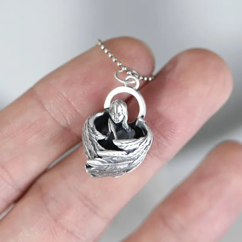 Clavicle Chain Angel Thai Silver Pendant
