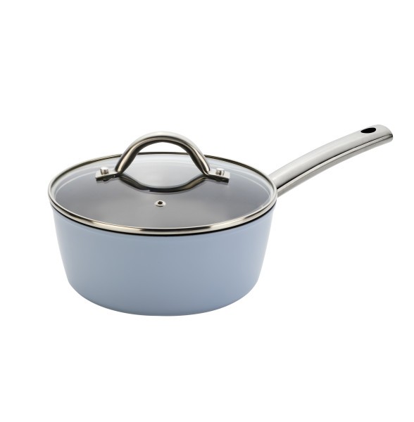 Easycook Blue Non-stick Induction Saucepan 20cm|2.17l with glass lid - Wiltshire