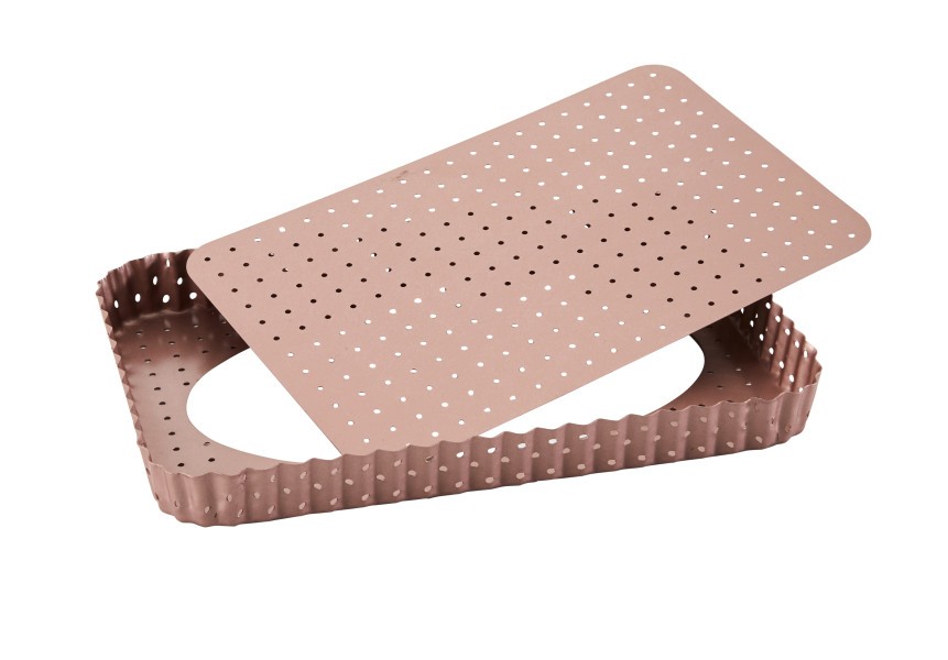 Rose Gold Perforated Large Rectangle Tart Pan - Wiltshire