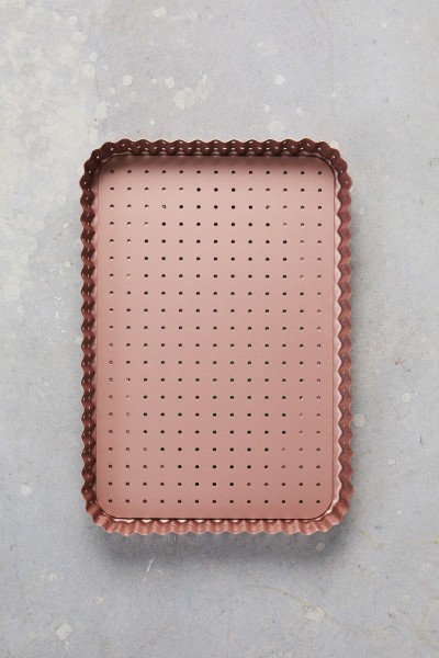 Rose Gold Perforated Large Rectangle Tart Pan - Wiltshire