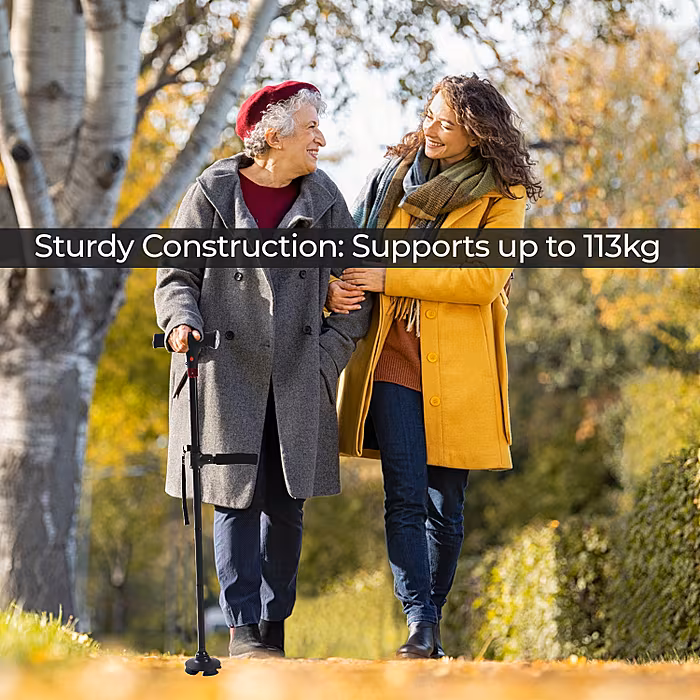 Smart Easy Up Cane With 2 Handle & Anti Slip Base