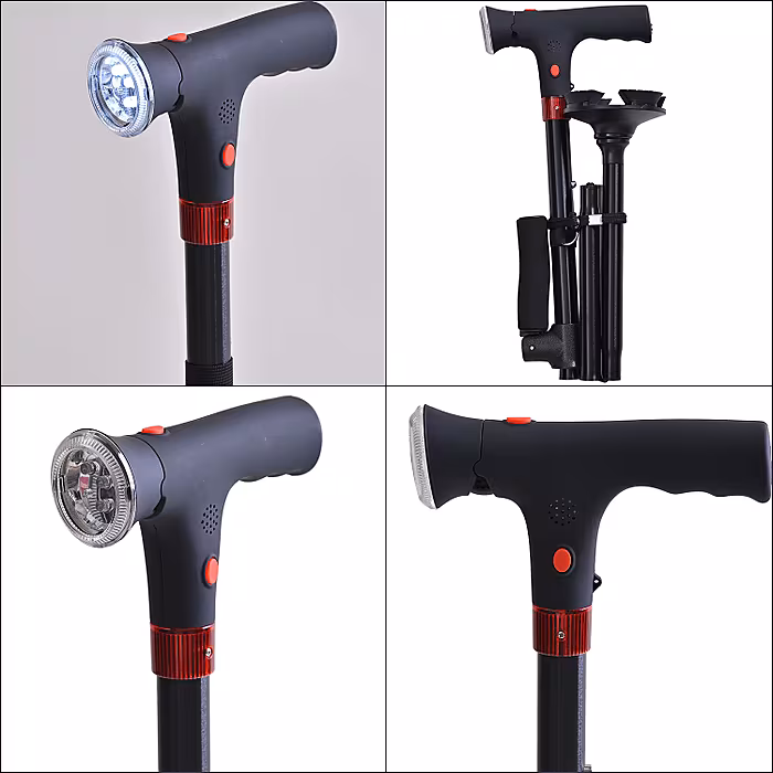 Smart Easy Up Cane With 2 Handle & Anti Slip Base