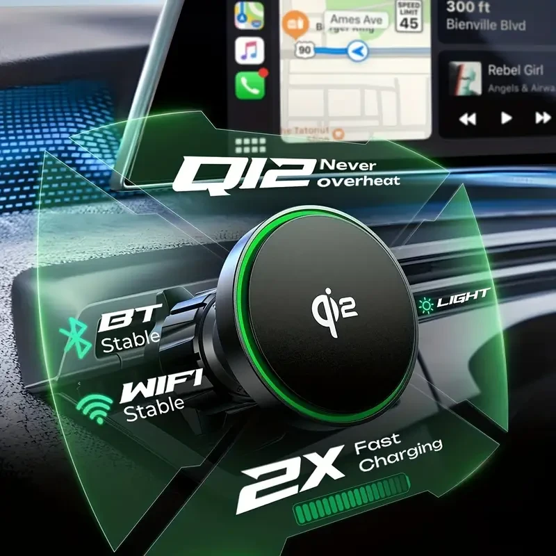 LISEN Qi2 Magnetic Wireless Car Charger