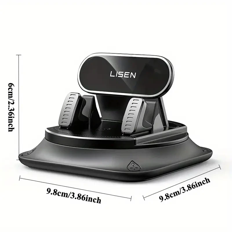 LISEN New Car Mobile Phone Holder for Car Center Console Navigation, Upgraded TPR Silicone Anti Slip, Anti Shake and High Temperature Resistance, Suitable for All Cars