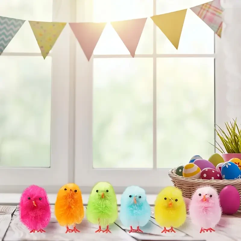 Random Colors Easter Simulation Chick Ornaments