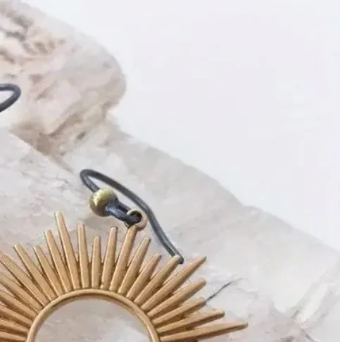 Vintage Ring Hollow Metal Distressed Earrings Ethnic Style