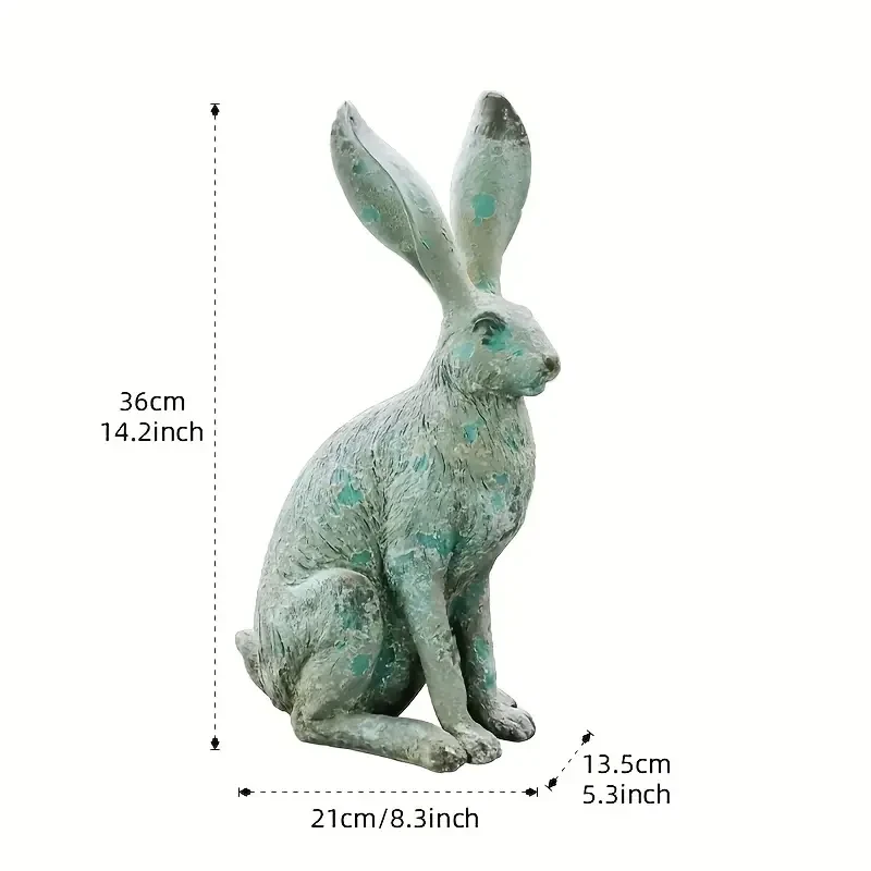 Rustic Style Retro Resin Rabbit Sculpture