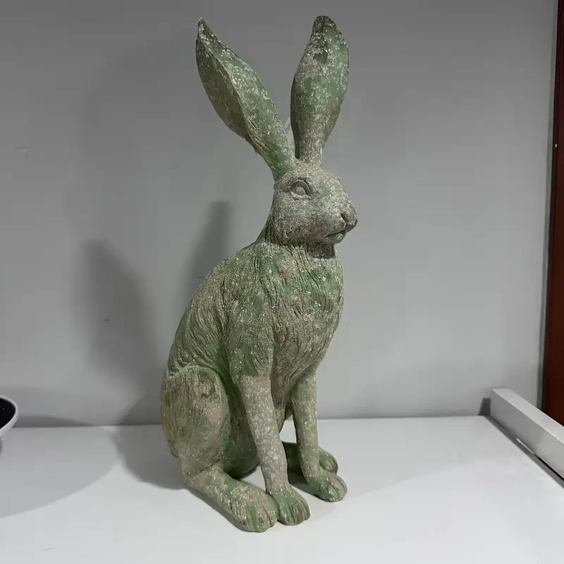 Rustic Style Retro Resin Rabbit Sculpture
